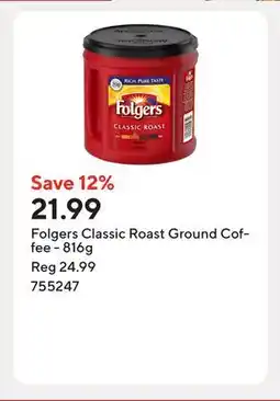 Staples Folgers Classic Roast Ground Coffee offer
