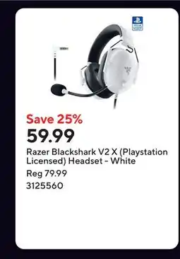 Staples Razer Blackshark V2 X (Playstation Licensed) Headset - White offer