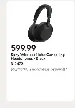 Staples Sony Wireless Noise Cancelling Headphones - Black offer