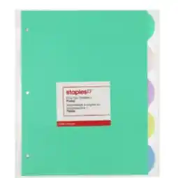 Staples Staples Poly Tab Dividers - 5 Tabs - Pastels offer