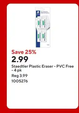Staples Staedtler Plastic Eraser - PVC Free offer