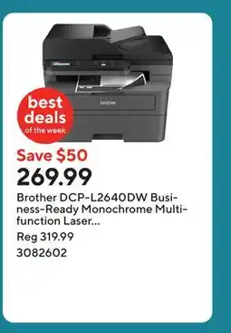 Staples Brother DCP-L2640DW Business-Ready Monochrome Multifunction Laser Printer offer