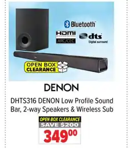 2001 Audio Video DHTS316 Low Profile Sound Bar, 2-way Speakers & Wireless Sub offer