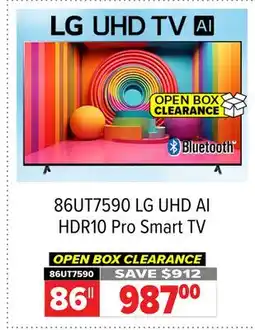 2001 Audio Video 86UT7590 LG 86 UHD AI HDR10 Pro Smart TV offer