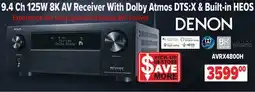 2001 Audio Video AVRX4800H DENON 9.4 Ch 125W 8K Receiver With Dolby Atmos offer