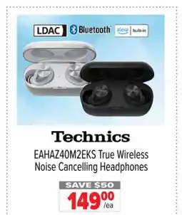 2001 Audio Video EAHAZ40M2EKS Technics True Wireless Noise Cancelling Headphones offer