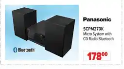 2001 Audio Video SCPM270K Panasonic Micro System with CD Radio Bluetooth offer