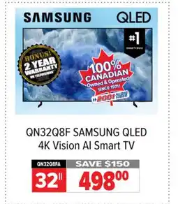 2001 Audio Video QN32Q8F SAMSUNG 32 QLED 4K Vision AI Smart TV offer