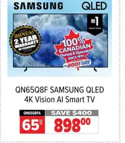 2001 Audio Video QN65Q8FA SAMSUNG 65 QLED 4K Vision AI Smart TV offer