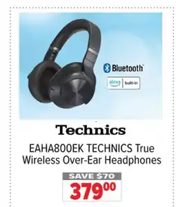 2001 Audio Video EAHA800EK TECHNICS True Wireless Over-Ear Headphones offer
