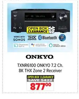 2001 Audio Video TXNR6100 ONKYO 7.2 Ch. 8K THX Zone 2 Receiver offer