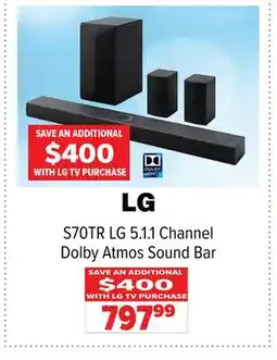 2001 Audio Video S70TR LG 5.1.1 Channel Dolby Atmos Sound Bar offer