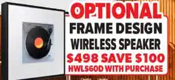 2001 Audio Video HWLS60D OPTIONAL FRAME DESIGN WIRELESS SPEAKER offer