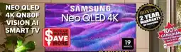 2001 Audio Video QN50QN80F SAMSUNG 50 NEO QLED 4K VISION AI SMART TV offer