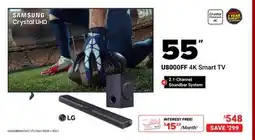Visions Electronics Samsung 55 U8000FF 4K Smart TV + 2.1-Channel Soundbar System offer
