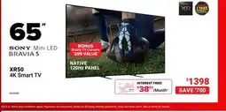 Visions Electronics SONY 65 Mini LED BRAVIA 5 XR50 4K Smart TV offer