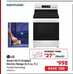 Visions Electronics LG Smart Wi-Fi Enabled Electric Range (6.3 cu. ft.) ThinQ Technology offer