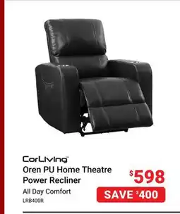 Visions Electronics Oren PU Home Theatre Power Recliner offer