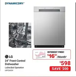 Visions Electronics LG 24 Front-Control Dishwasher offer