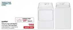 Visions Electronics Moffat 4.4 cu.ft. Top Load Washer + 6.2 cu.ft. Top Load Dryer offer