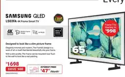 Visions Electronics Samsung 65 QLED LS03FA 4K Frame Smart TV offer