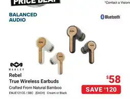 Visions Electronics Marley Rebel True Wireless Earbuds offer