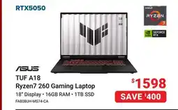 Visions Electronics TUF A18 Ryzen7 260 Gaming Laptop offer