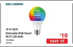 Visions Electronics Escape Dimmable RGB Smart Wi-Fi LED Bulb offer