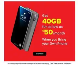 Visions Electronics Get 40GB for as low as $50/month offer