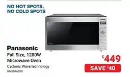Visions Electronics Panasonic Full Size, 1200W Microwave Oven Cyclonic Wave technology offer