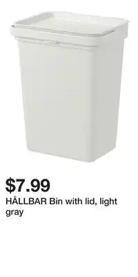 IKEA HÅLLBAR Bin with lid, light gray offer