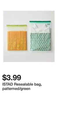 IKEA ISTAD Resealable bag, patterned/green offer
