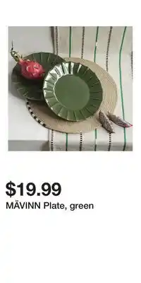 IKEA MÄVINN Plate, green offer