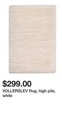 IKEA VOLLERSLEV Rug, high pile, white offer