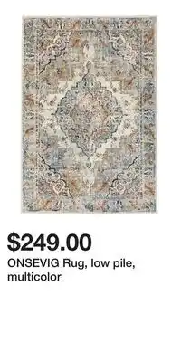 IKEA ONSEVIG Rug, low pile, multicolor offer