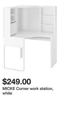 IKEA MICKE Corner work station, white offer