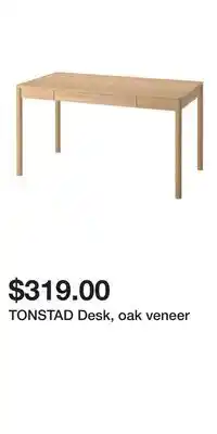 IKEA TONSTAD Desk, oak veneer offer
