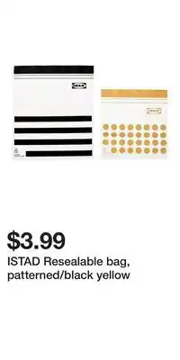 IKEA ISTAD Resealable bag, patterned/black yellow offer