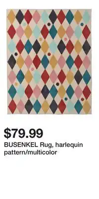 IKEA BUSENKEL Rug, harlequin pattern/multicolor offer