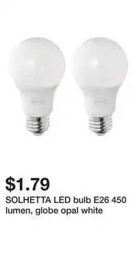 IKEA SOLHETTA LED bulb E26 450 lumen, globe opal white offer