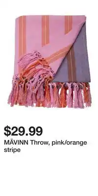 IKEA MÄVINN Throw, pink/orange stripe offer
