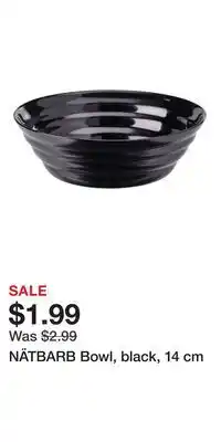 IKEA NÄTBARB Bowl, black, 14 cm offer