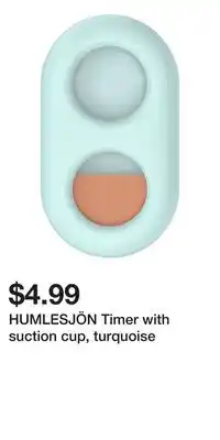 IKEA HUMLESJÖN Timer with suction cup, turquoise offer
