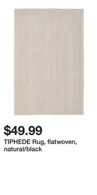 IKEA TIPHEDE Rug, flatwoven, natural/black offer