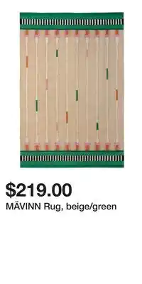 IKEA MÄVINN Rug, beige/green offer