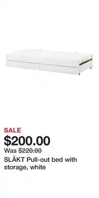 IKEA SLÄKT Pull-out bed with storage, white offer