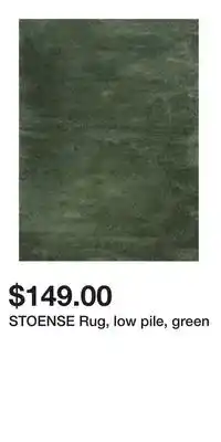 IKEA STOENSE Rug, low pile, green offer