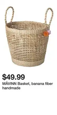 IKEA MÄVINN Basket, banana fiber handmade offer