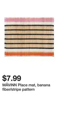 IKEA MÄVINN Place mat, banana fiber/stripe pattern offer