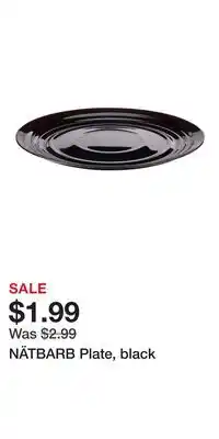 IKEA NÄTBARB Plate, black offer
